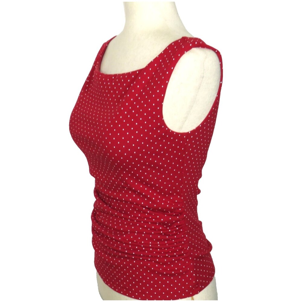 OGL Stretch Cotton Red White Polka Dot Boat Neck Brami Bra Tank Size Medium